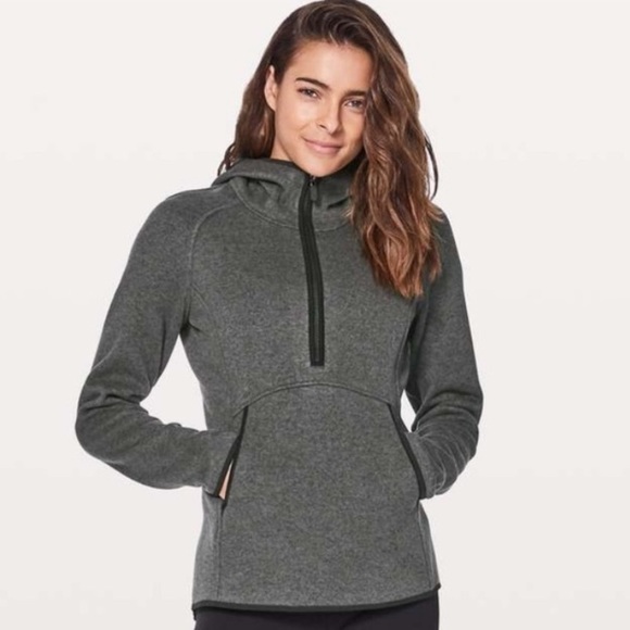 lululemon athletica Tops - Lululemon Fleece & Thank You Pullover Heathered Black / Black